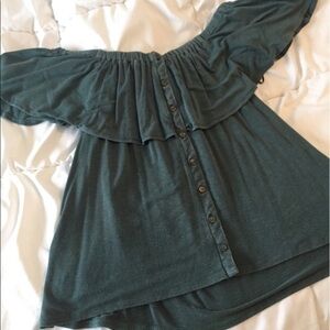 Forest green off the shoulder top
